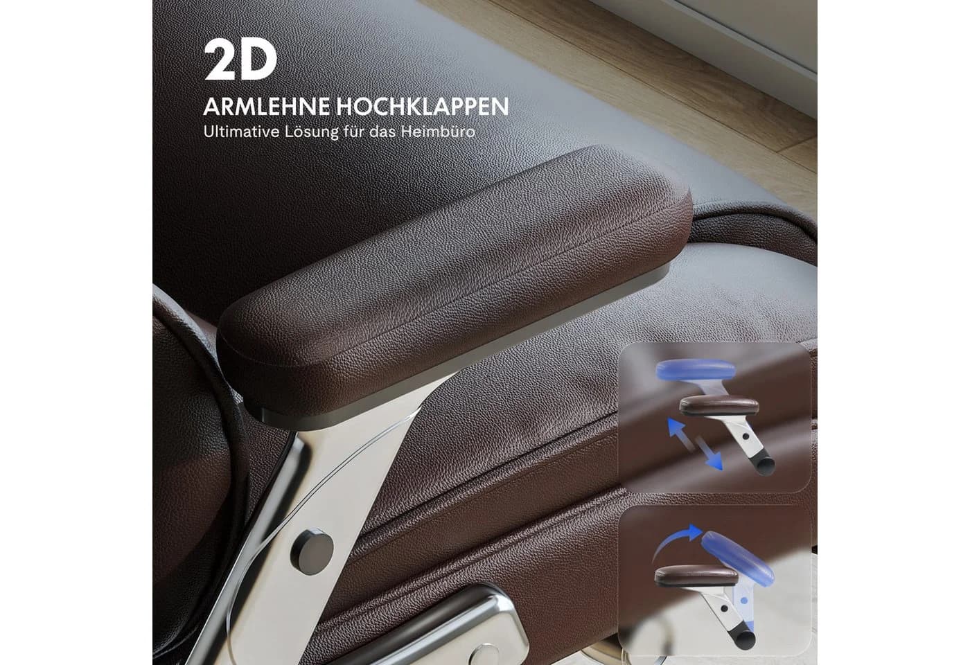 FLEXISPOT Premium Big Max Bürostuhl 300 kg Braun Ergonomisch - Bild 4