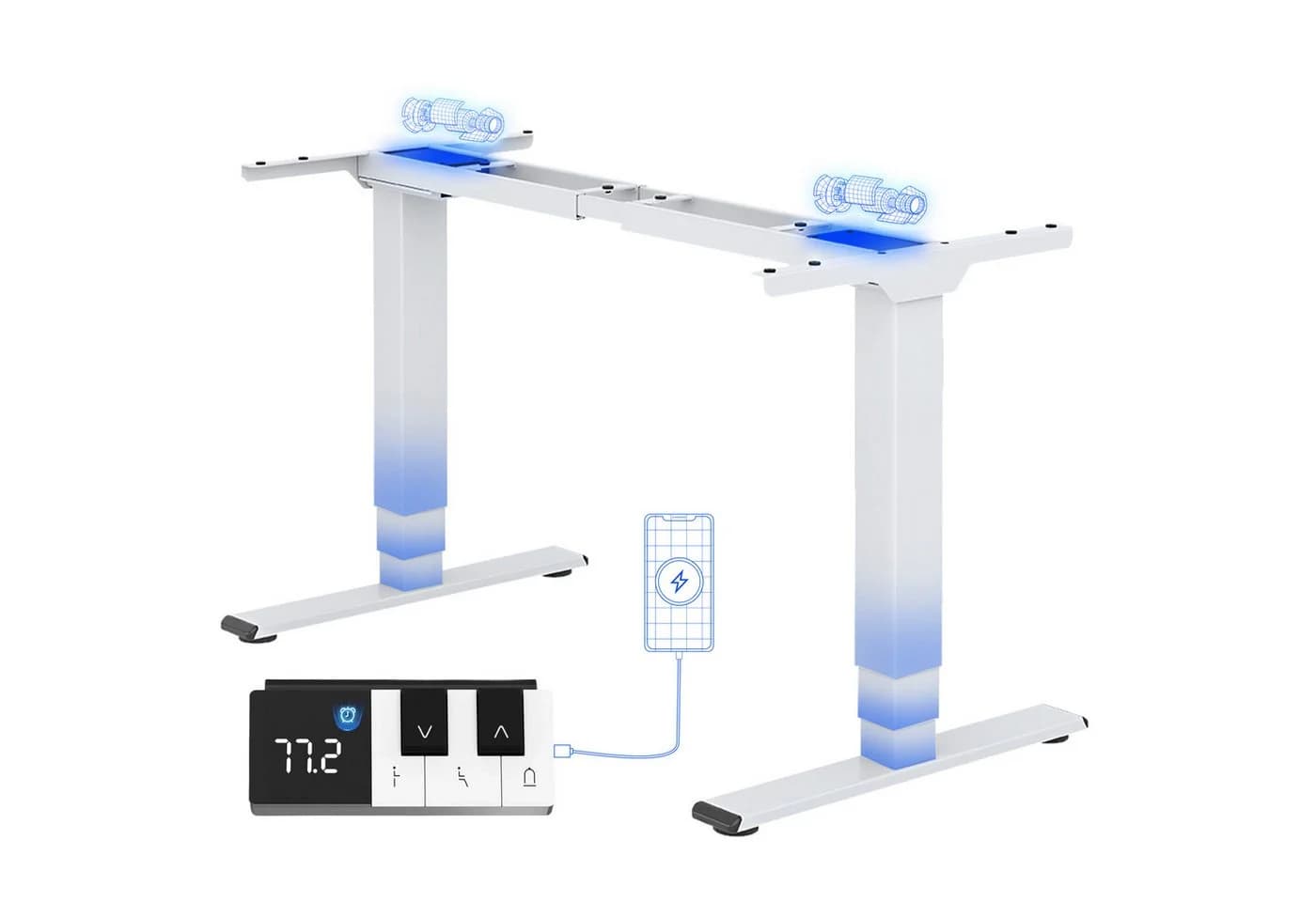 FLEXISPOT EC5 PRO Schreibtischgestell Grau Elektrisch Höhenverstellbar - Bild 2
