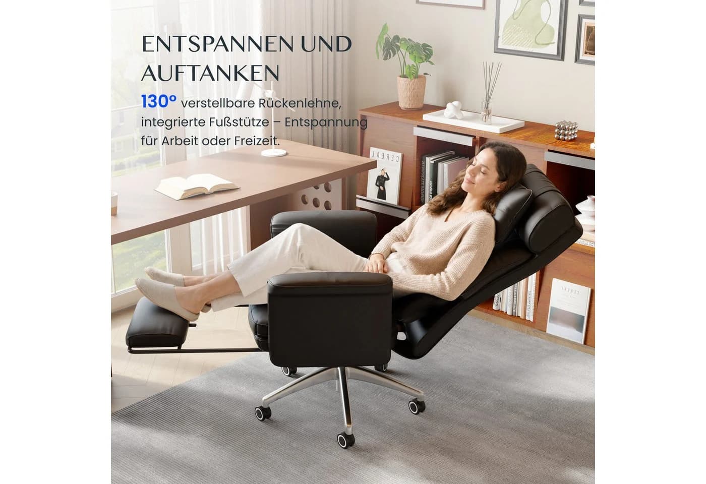 FLEXISPOT Bürostuhl mit klappbaren Armlehnen und Fußstütze - Bild 5