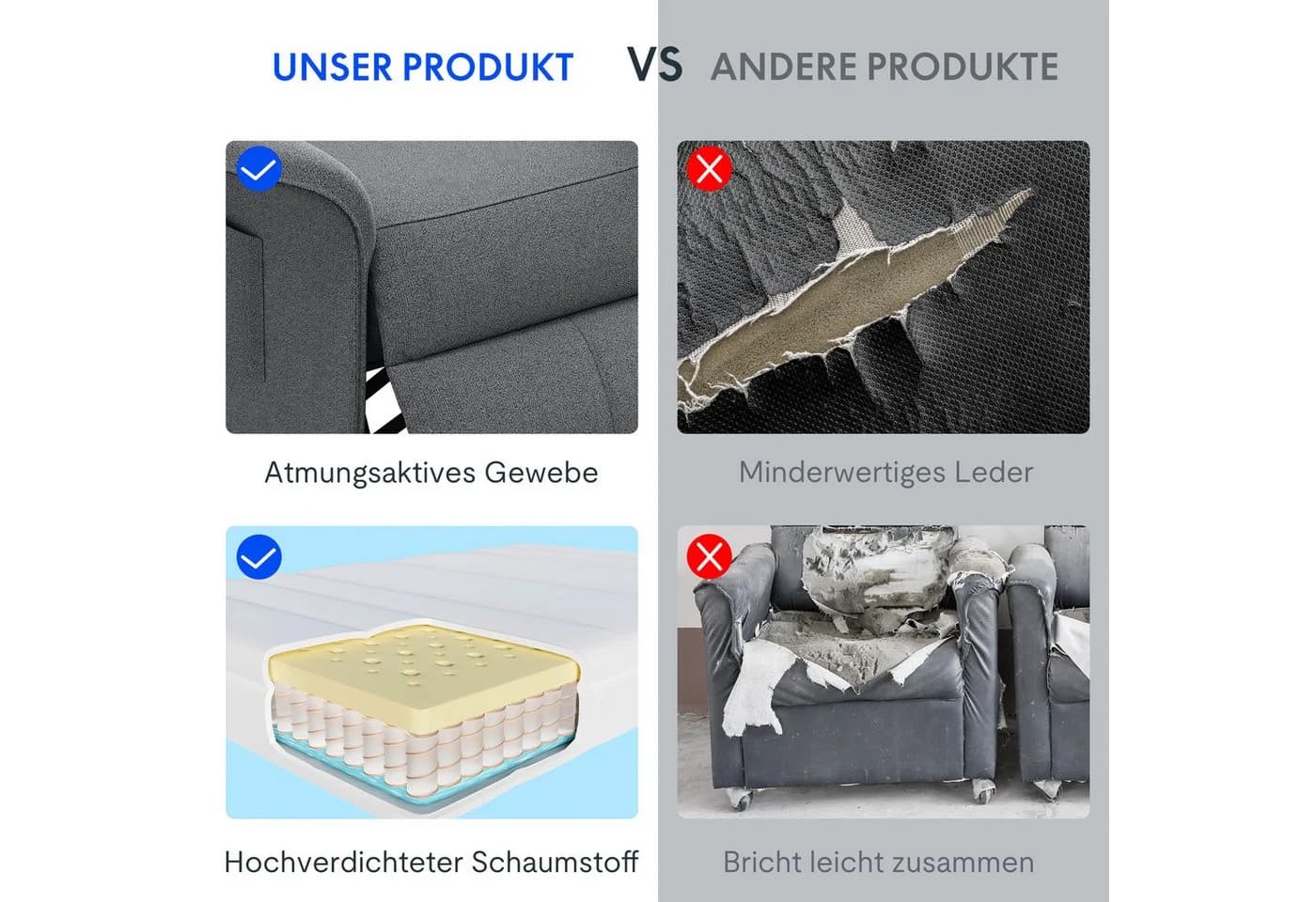 FLEXISPOT Elektrischer Sessel Grau Ergonomischer Fernsehsessel mit Verstellung - Bild 4