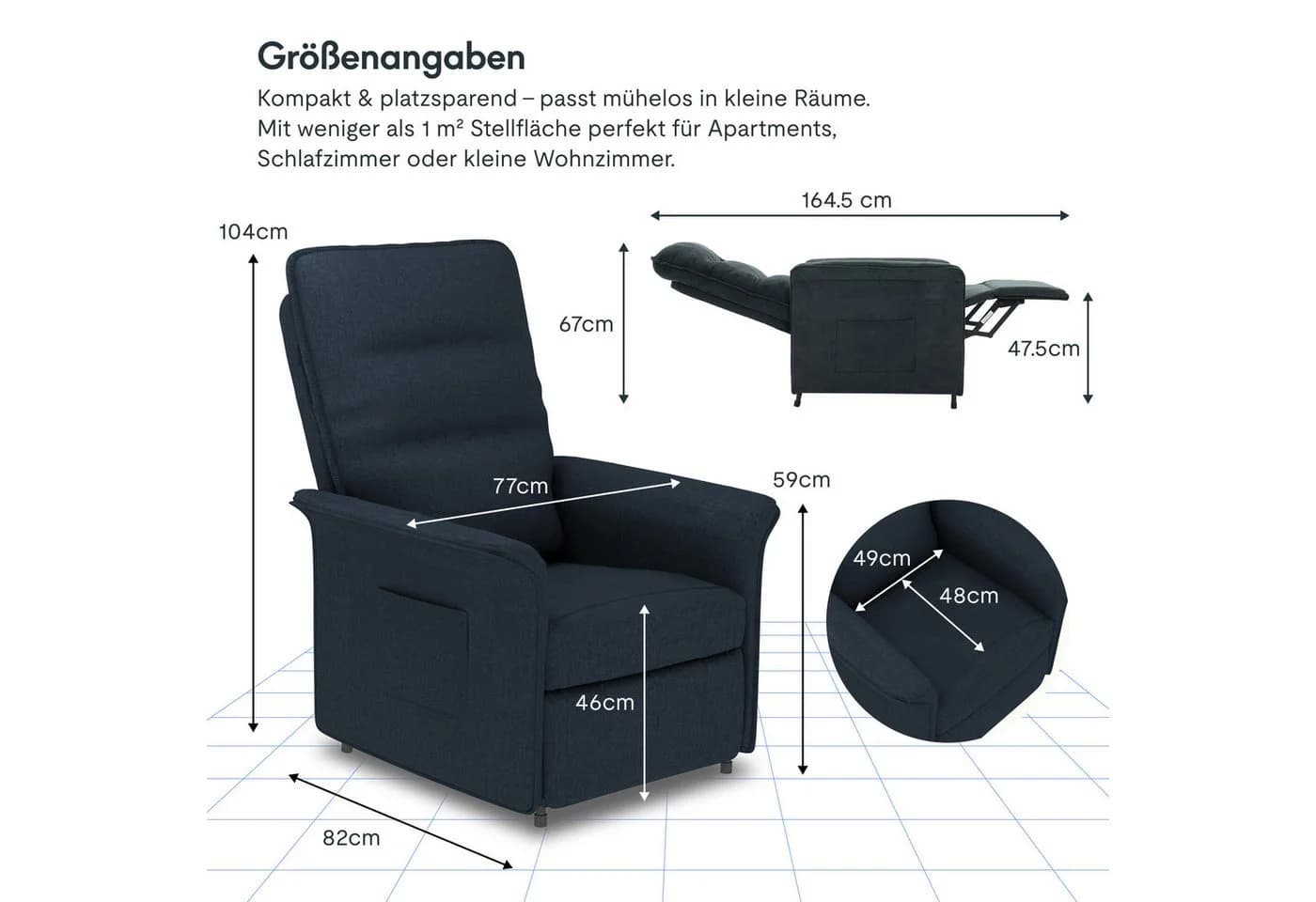 FLEXISPOT Elektrischer Sessel Grau Ergonomischer Fernsehsessel mit Motor