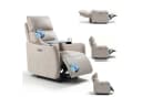 FLEXISPOT Relaxsessel Echtleder Grau 180° Liegefunktion & Schwenktisch Bild 2