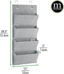 mDesign Hängeorganizer Tür 4 Fächer Grau Jute-Muster Bild 3