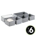 mDesign Aufbewahrungsbox 6er Set Grau Kunstfaser Organizer Bild 1