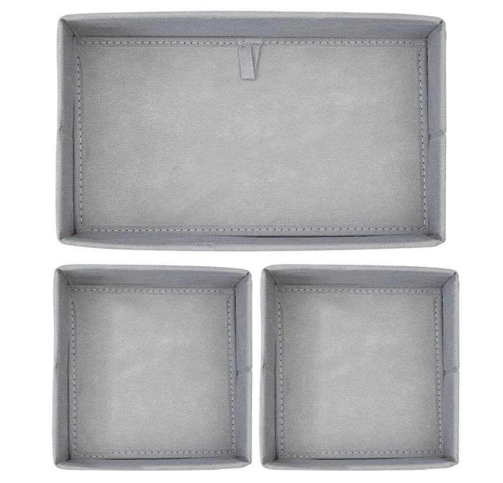 mDesign Aufbewahrungsbox 6er Set Grau Kunstfaser Organizer - Bild 3