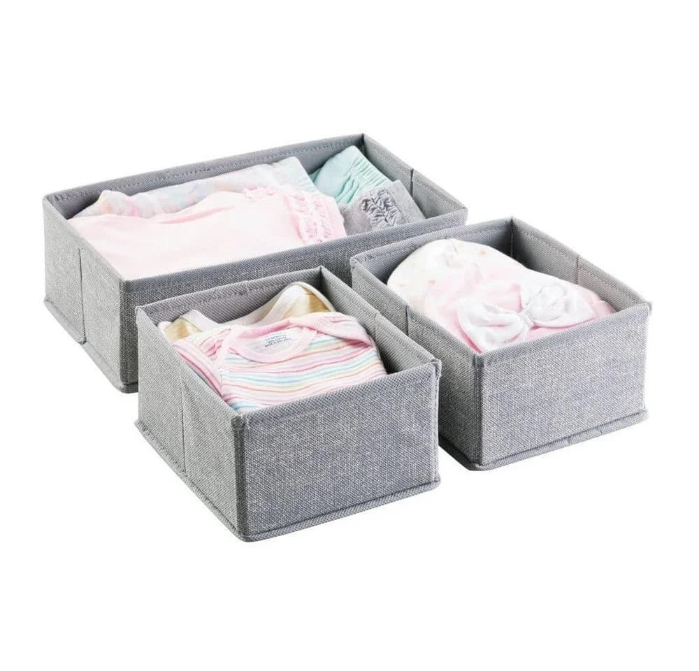 mDesign Aufbewahrungsbox 6er Set Grau Kunstfaser Organizer - Bild 4