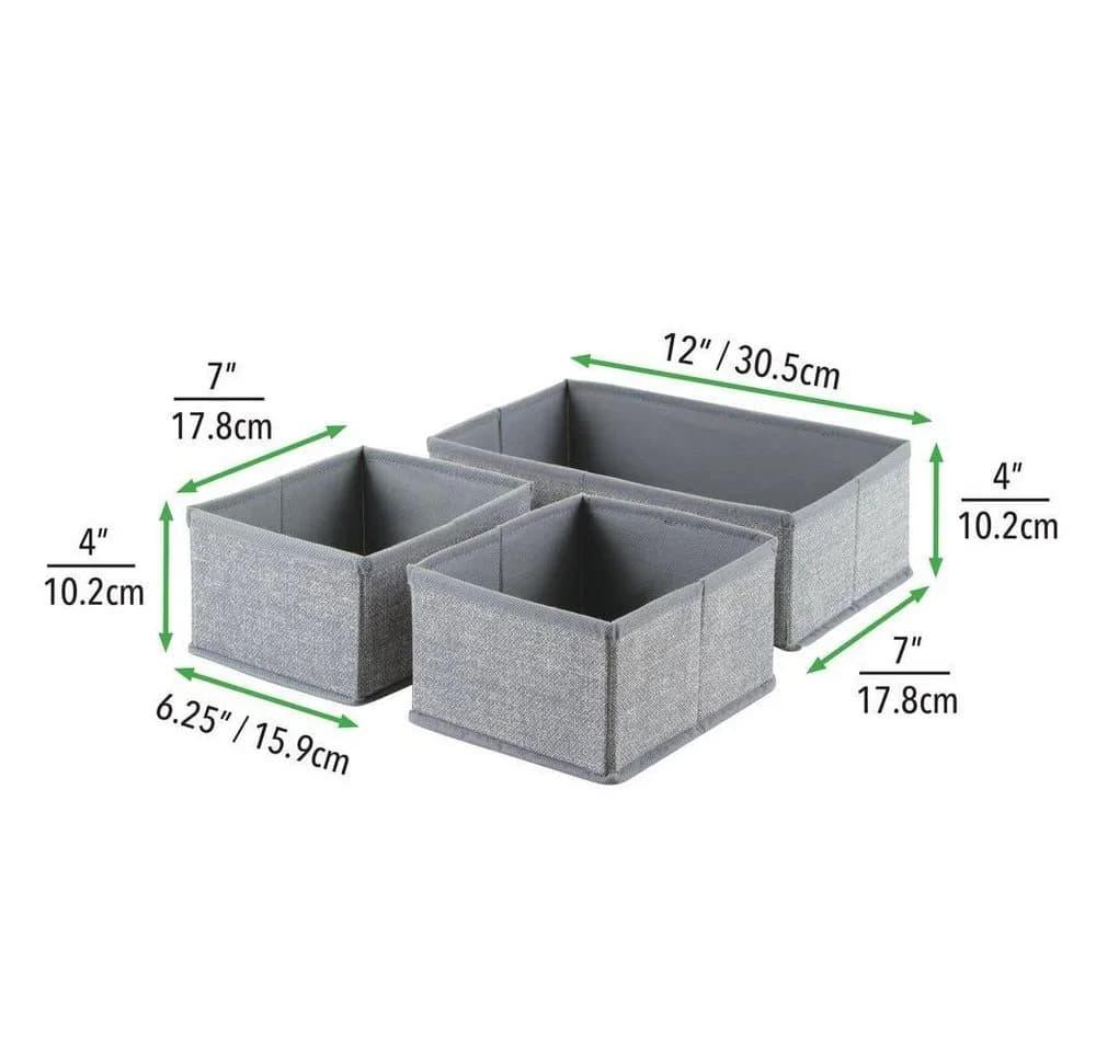 mDesign Aufbewahrungsbox 6er Set Grau Kunstfaser Organizer - Bild 5