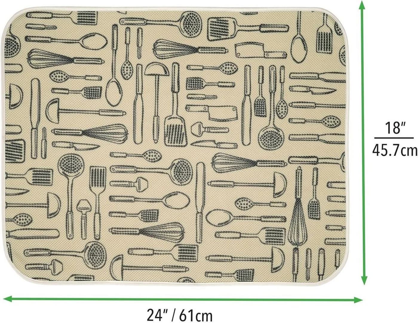 mDesign Abtropfmatte 2er Set Mikrofaser XL Elfenbein