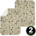 mDesign Abtropfmatte 2er Set Mikrofaser XL Elfenbein Bild 3
