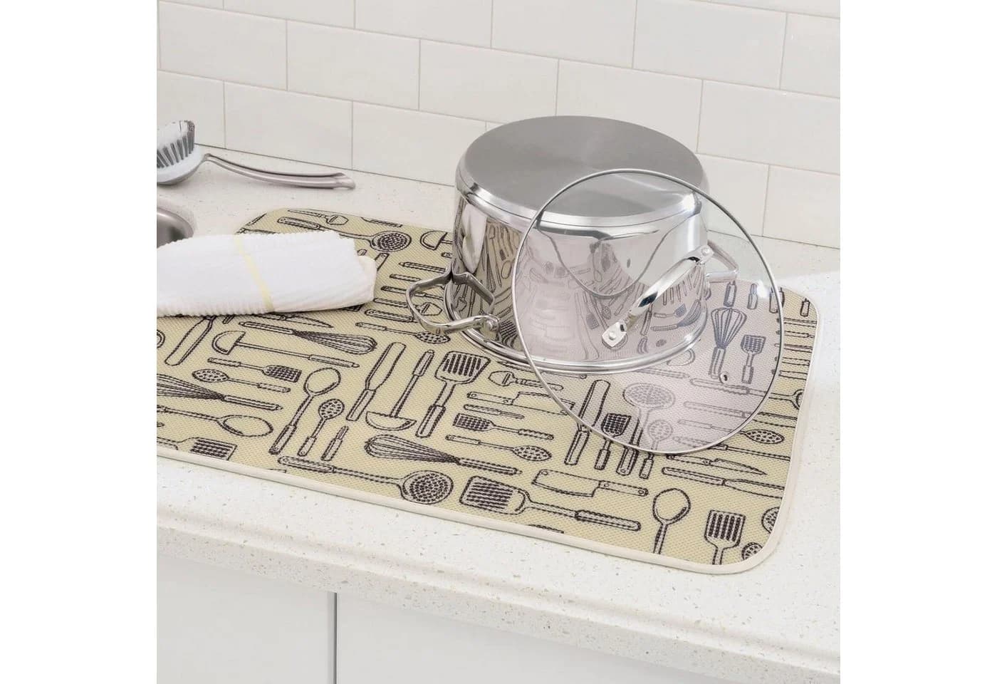 mDesign Abtropfmatte 2er Set Mikrofaser XL Elfenbein - Bild 4