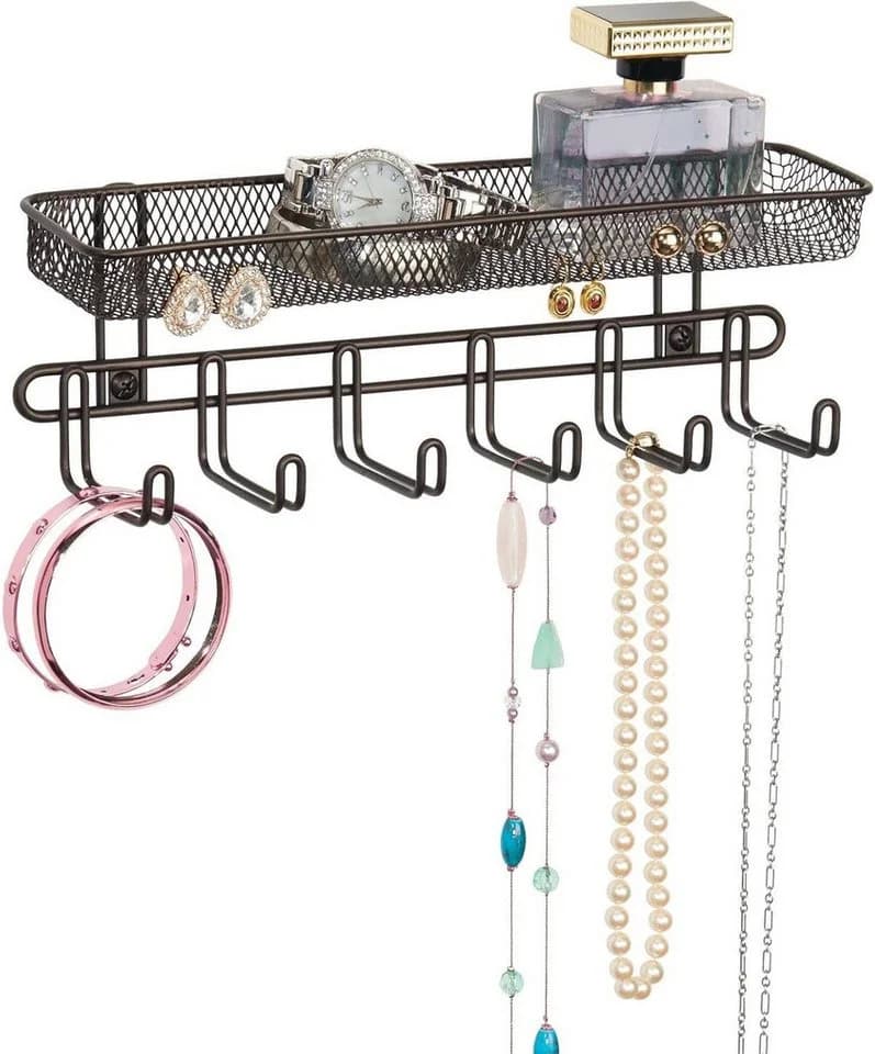 mDesign Schmuckhalter Wand Organizer Bronze Metall - Bild 2