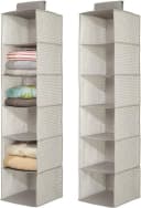 mDesign Hängender Stoffschrank 2er Set 6 Fächer Grau/Beige Bild 2