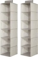 mDesign Hängender Stoffschrank 2er Set 6 Fächer Grau/Beige Bild 4