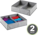 mDesign Aufbewahrungssystem 2er-Set Stoffbox grau mit 2 Fächern Bild 1