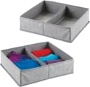 mDesign Aufbewahrungssystem 2er-Set Stoffbox grau mit 2 Fächern Bild 2
