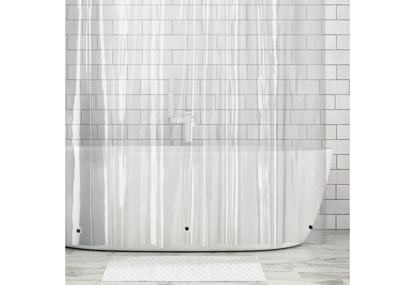 mDesign Duschvorhang XL Transparent PVC-frei 243,8 cm - Bild 2