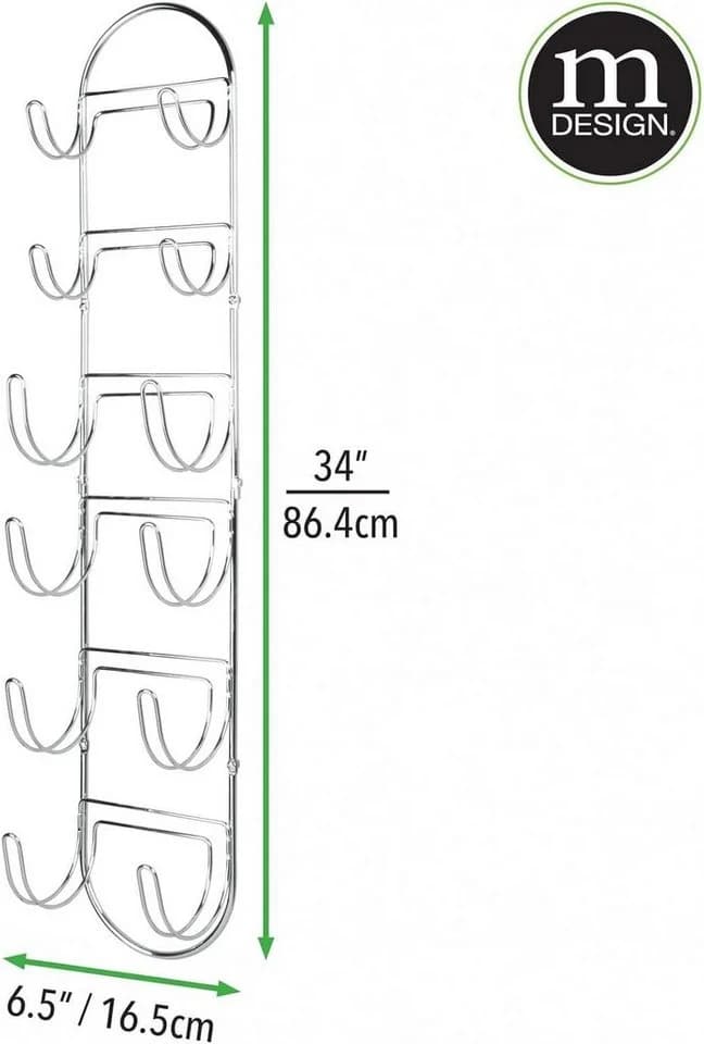 mDesign Handtuchregal Wand silber 6 Ablagen