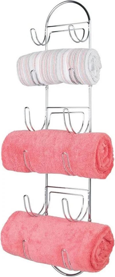 mDesign Handtuchregal Wand silber 6 Ablagen - Bild 4