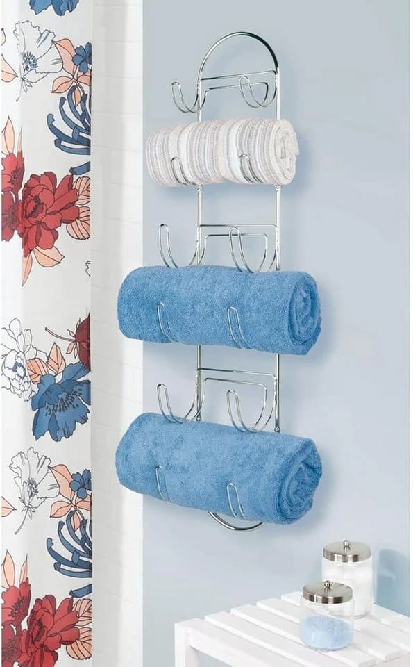 mDesign Handtuchregal Wand silber 6 Ablagen - Bild 5