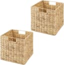 mDesign Aufbewahrungsbox Regalkorb Organizer 2er Set faltbar Wasserhyazinthe Bild 2