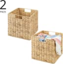 mDesign Aufbewahrungsbox Regalkorb Organizer 2er Set faltbar Wasserhyazinthe Bild 4