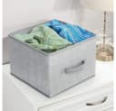mDesign Aufbewahrungsbox 2er-Set Grau Kunstfaser mit Griff Bild 4