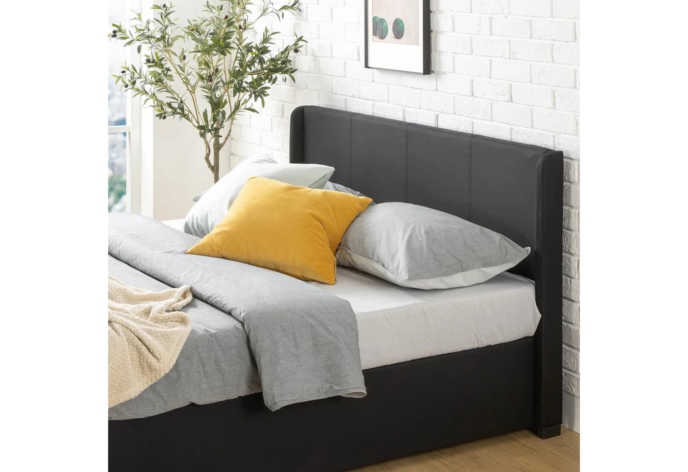 ZINUS Stauraumbett Maddon 180x200 cm mit gepolstertem Kopfteil