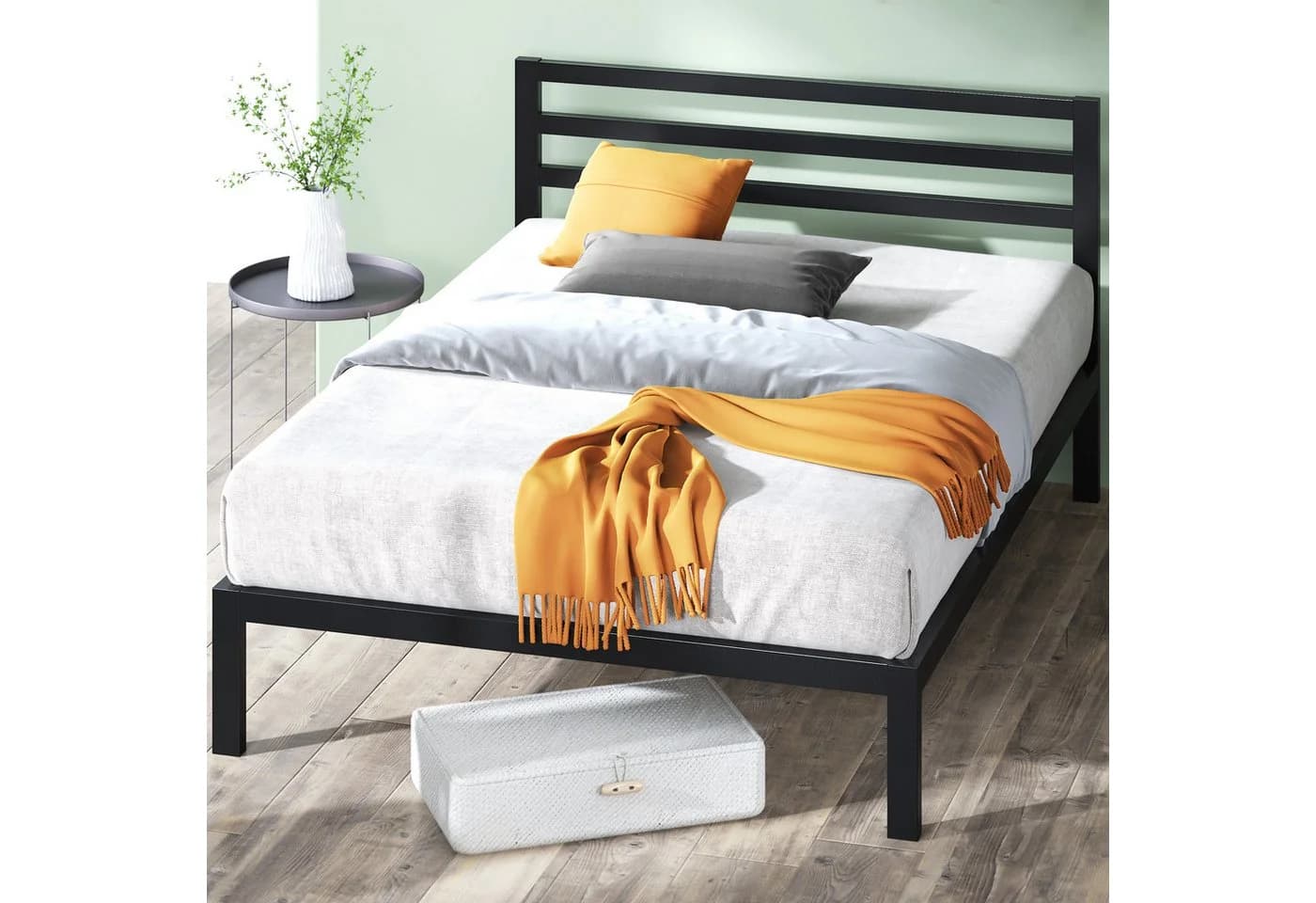 ZINUS Mia Metallbett mit Kopfteil 140x200 cm Schwarz - Bild 2