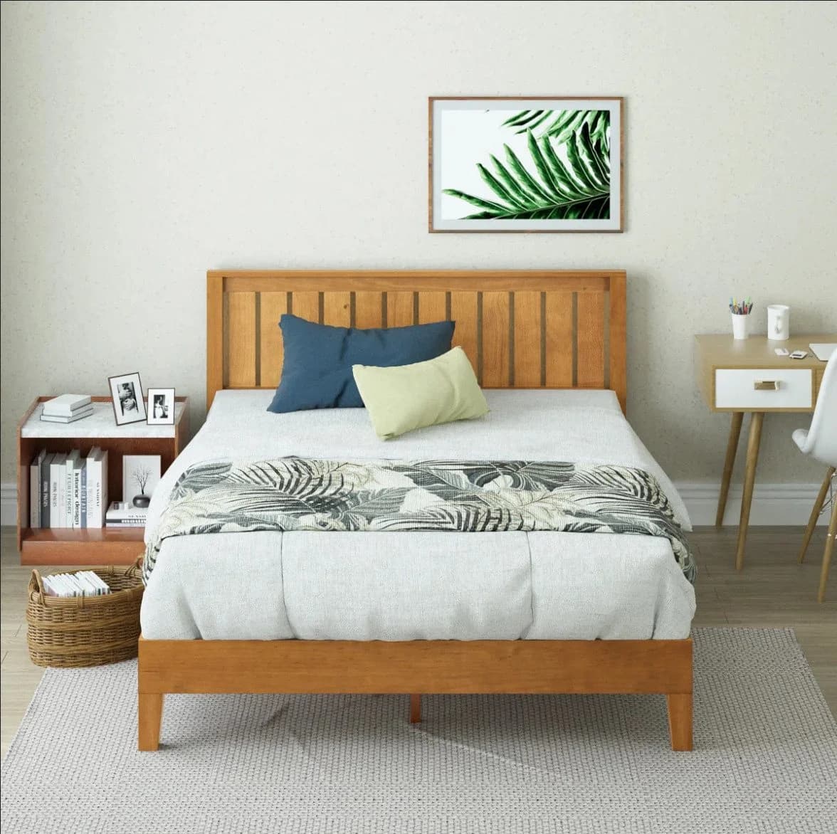 ZINUS Holzbett Alexis Mid-Century Design 140x200 cm Kiefernholz