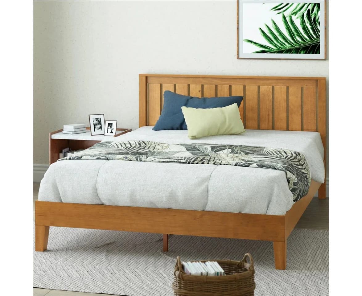 ZINUS Holzbett Alexis Mid-Century Design 140x200 cm Kiefernholz - Bild 2