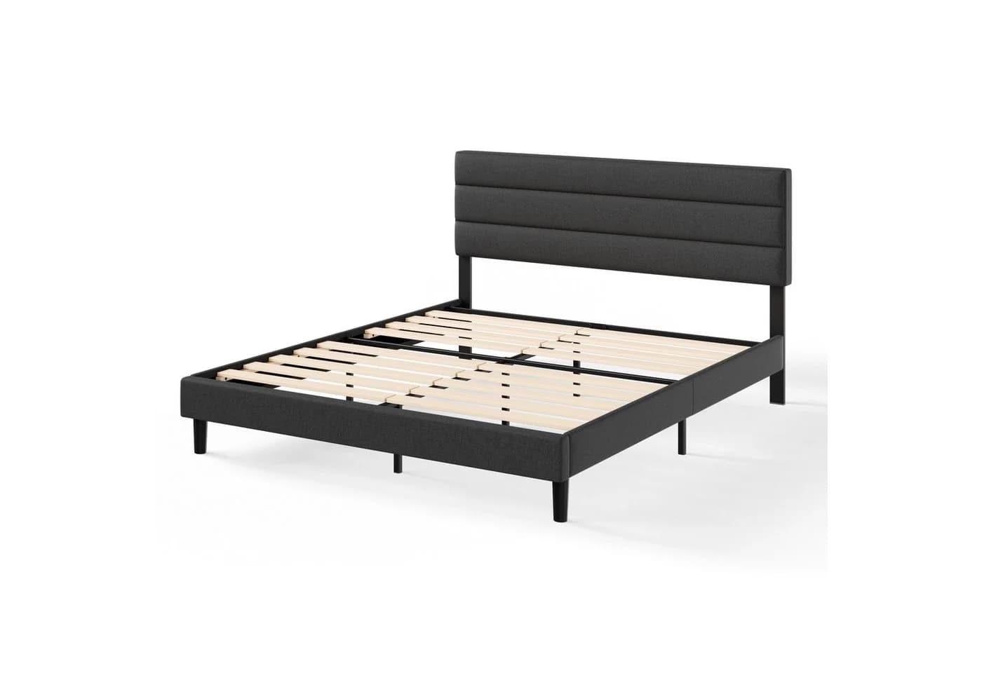 ZINUS Polsterbett Piper mit Lattenrost 140x200 cm Dunkelgrau - Bild 3