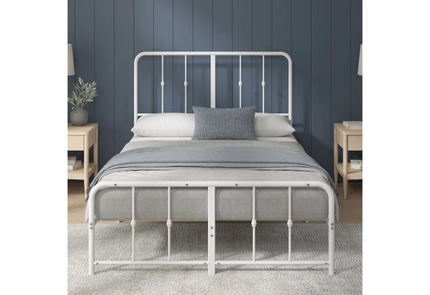 ZINUS Bettgestell Florence Bett mit Kopf- und Fussteil 140x200cm Weiß - Bild 3