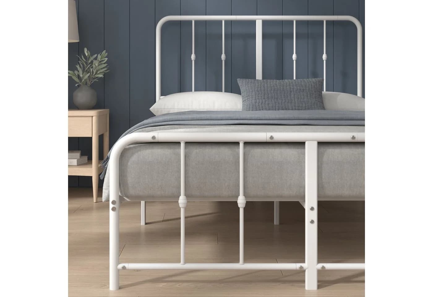 ZINUS Bettgestell Florence Bett mit Kopf- und Fussteil 140x200cm Weiß - Bild 5