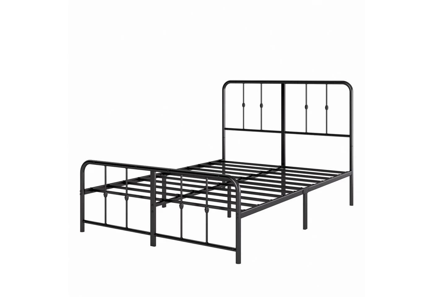 ZINUS Bettgestell Florence Bett mit Kopf- und Fussteil 140x200cm Schwarz