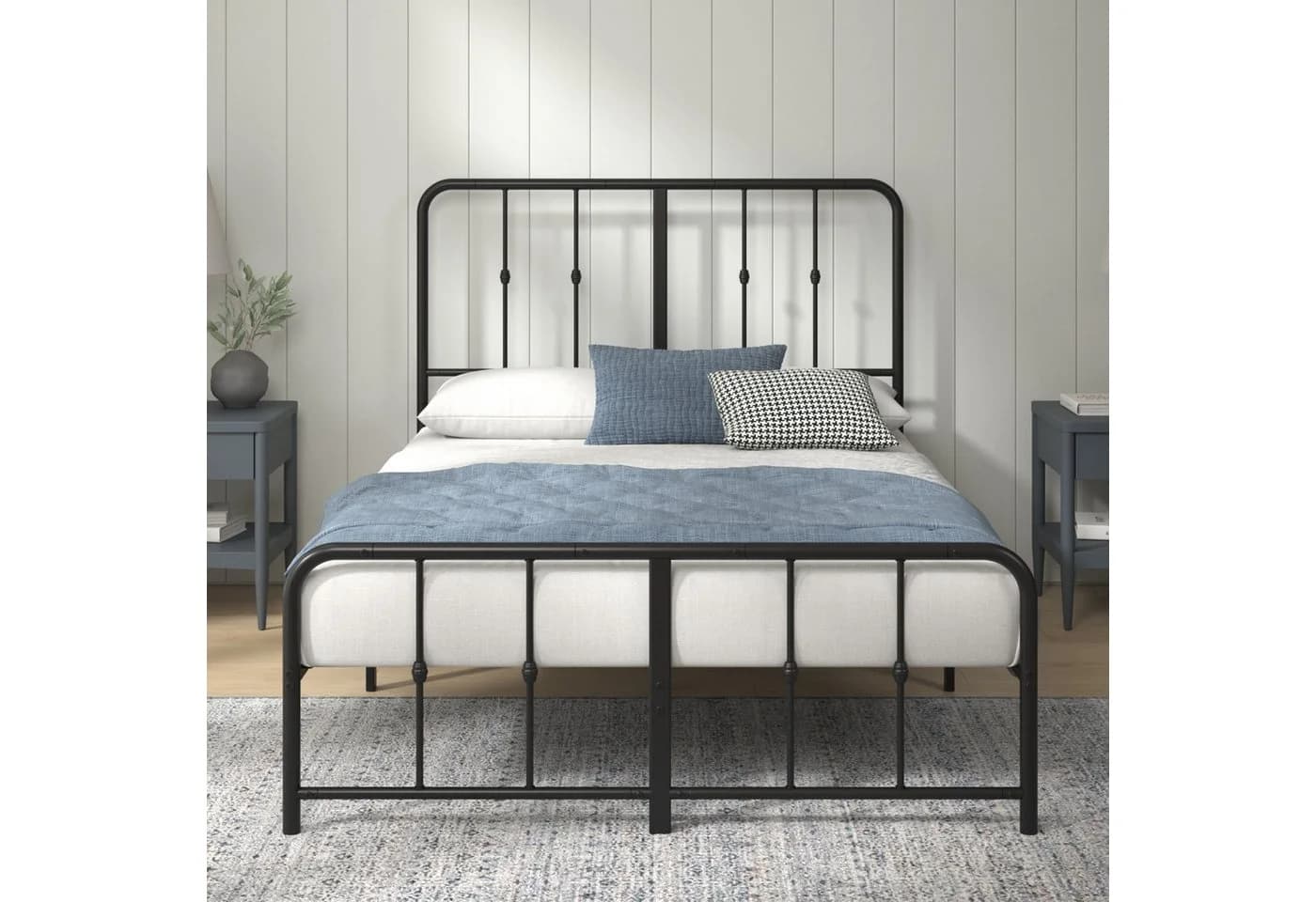 ZINUS Bettgestell Florence Bett mit Kopf- und Fussteil 140x200cm Schwarz - Bild 3