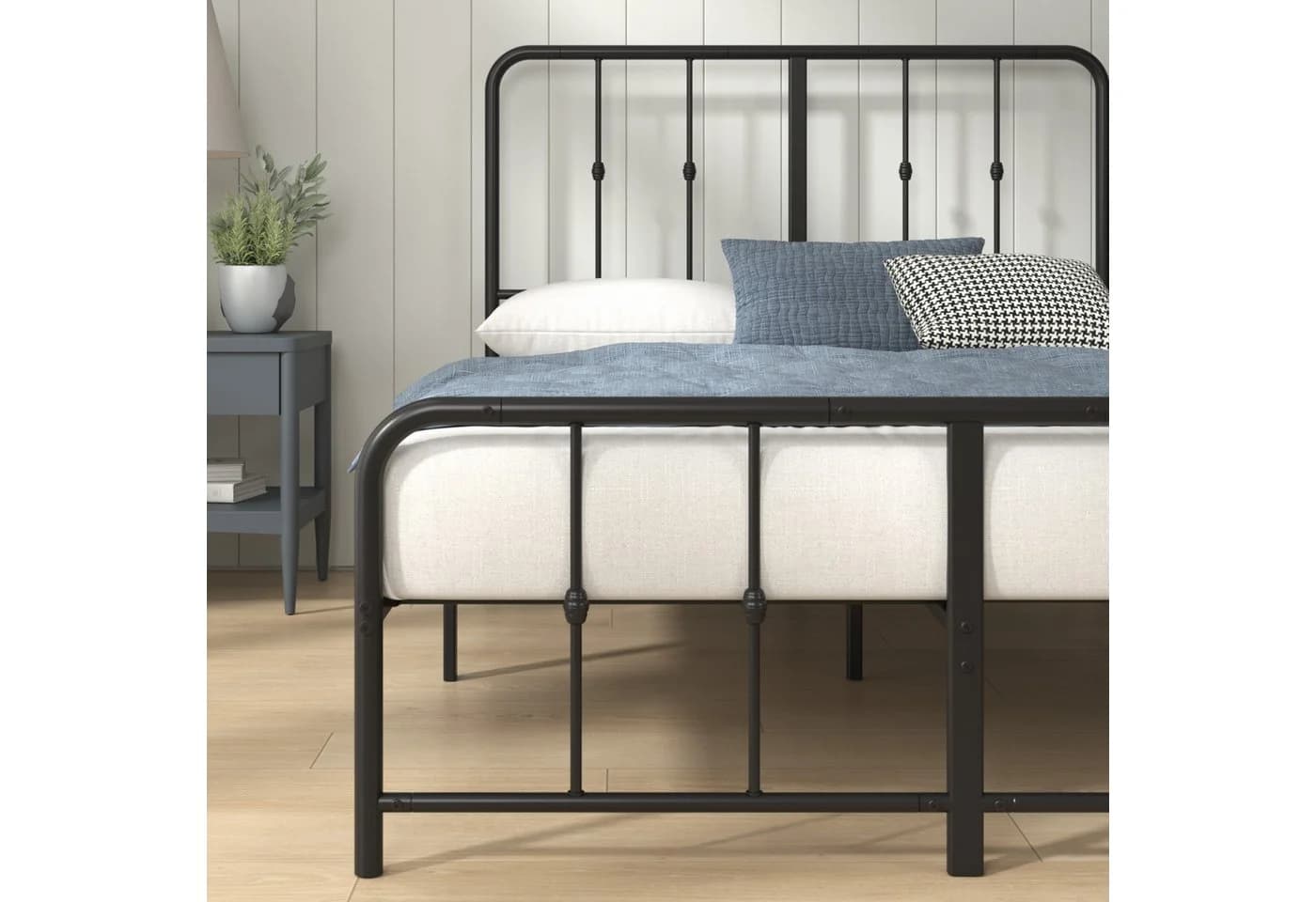 ZINUS Bettgestell Florence Bett mit Kopf- und Fussteil 140x200cm Schwarz - Bild 5