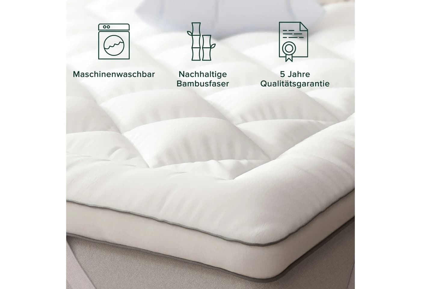 ZINUS ComfortSleep Matratzentopper Bambusfaser 90x200 cm - Bild 3