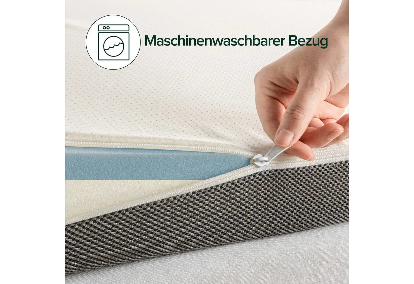 ZINUS Topper EcoSleep H3/H4 7 cm Druckentlastend Atmungsaktiv Matratzentopper 90x200 cm - Bild 3