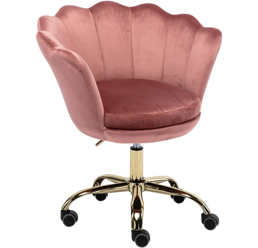 WAHSON OFFICE CHAIRS Loungesessel Bürostuhl Kunstfell Drehstuhl Rosa - Bild 2
