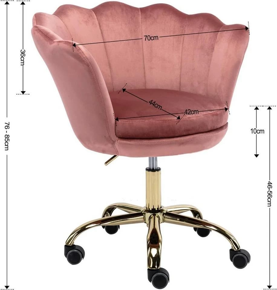 WAHSON OFFICE CHAIRS Loungesessel Bürostuhl Kunstfell Drehstuhl Rosa - Bild 4