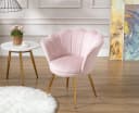 WAHSON OFFICE CHAIRS Loungesessel Armlehnstuhl Weicher Samt Hell Pink Bild 1