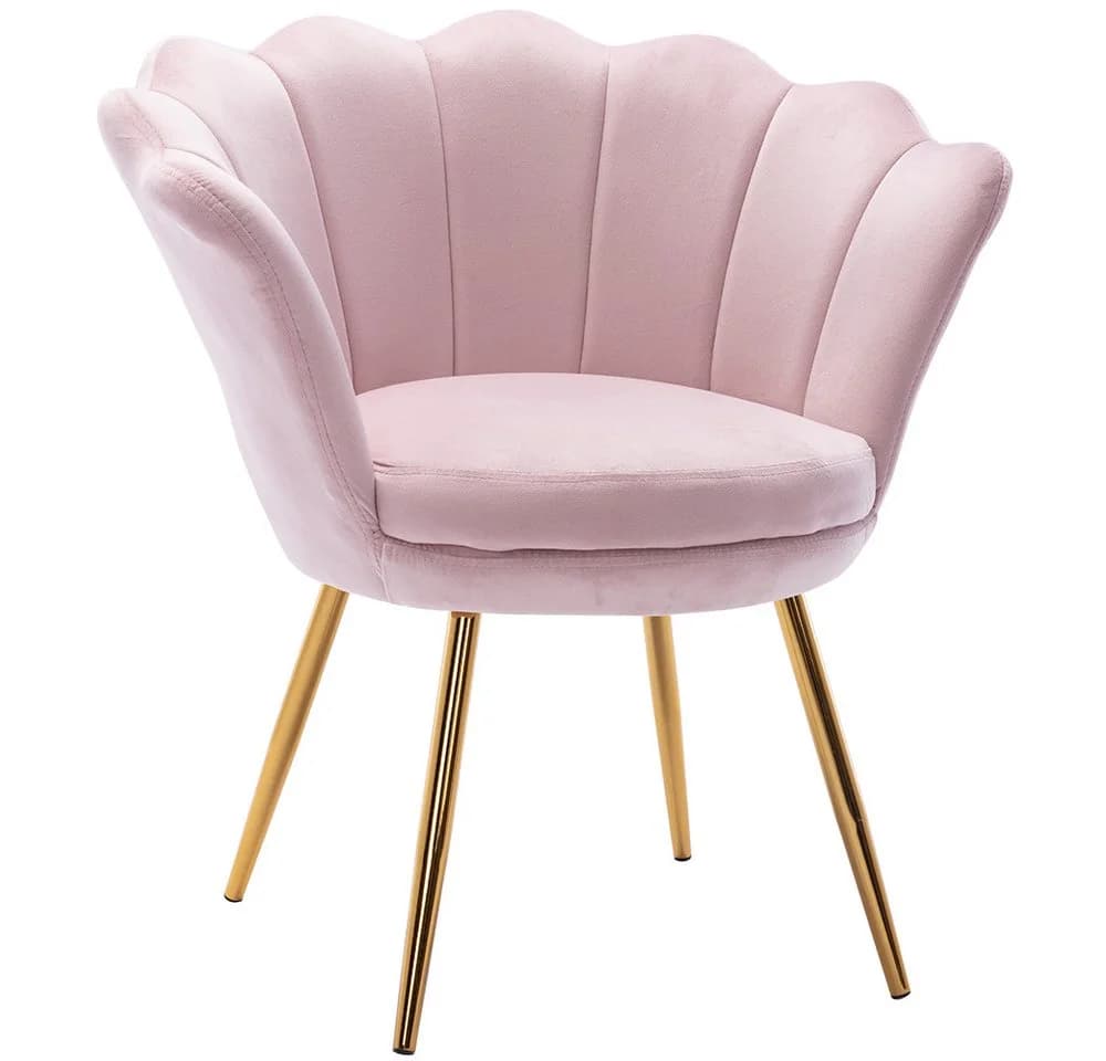 WAHSON OFFICE CHAIRS Loungesessel Armlehnstuhl Weicher Samt Hell Pink - Bild 2