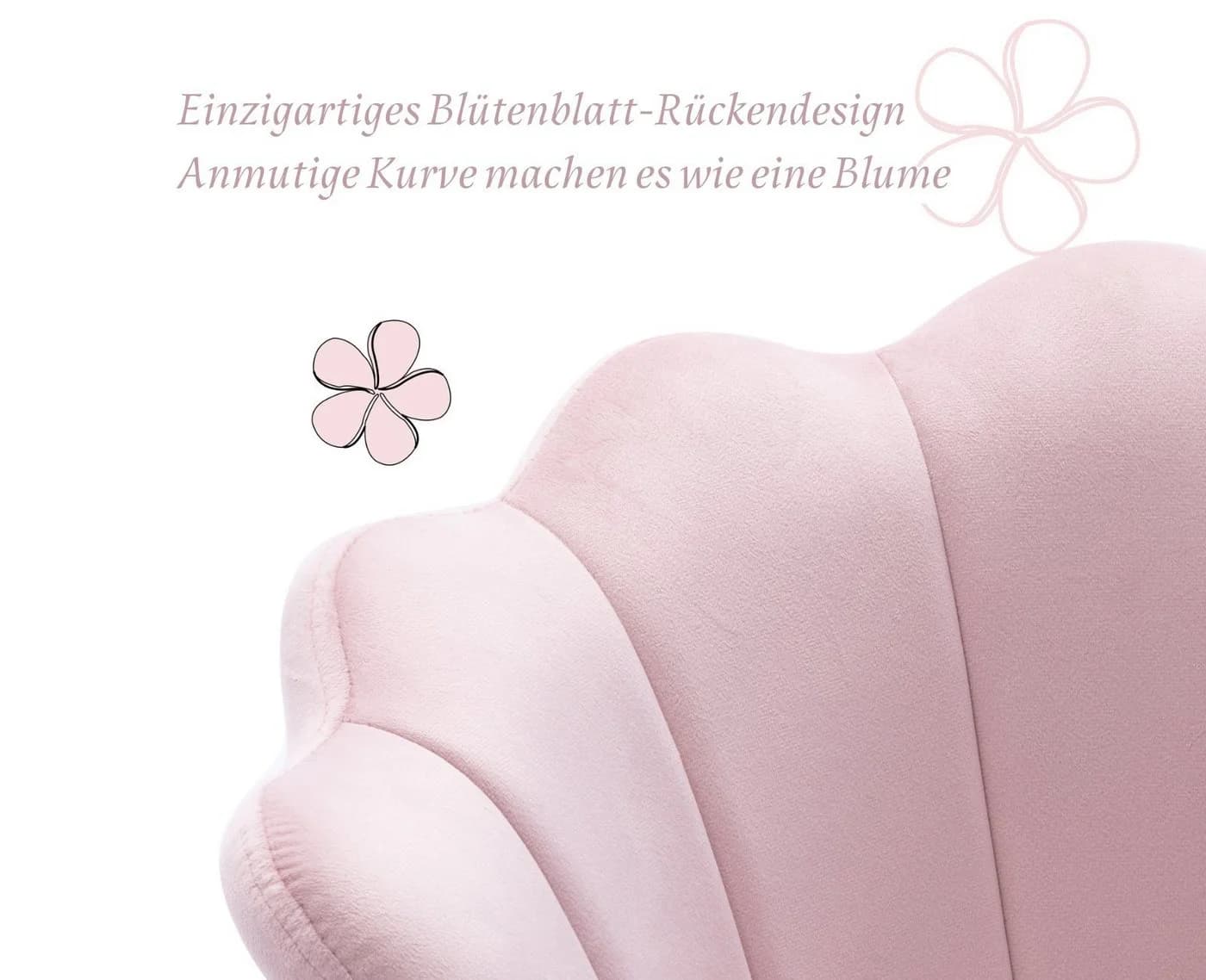 WAHSON OFFICE CHAIRS Loungesessel Armlehnstuhl Weicher Samt Hell Pink - Bild 3