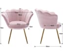 WAHSON OFFICE CHAIRS Loungesessel Armlehnstuhl Weicher Samt Hell Pink Bild 5