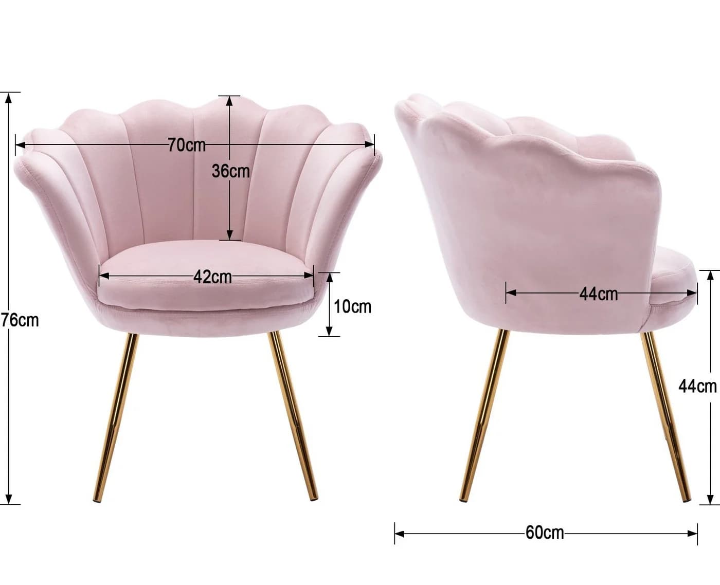 WAHSON OFFICE CHAIRS Loungesessel Armlehnstuhl Weicher Samt Hell Pink - Bild 5