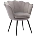 WAHSON OFFICE CHAIRS Loungesessel Grau Weicher Samt Armlehnstuhl Bild 2