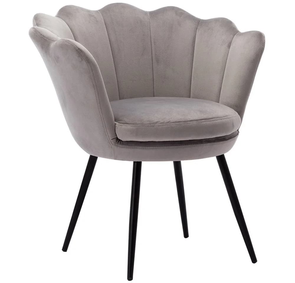 WAHSON OFFICE CHAIRS Loungesessel Grau Weicher Samt Armlehnstuhl - Bild 2