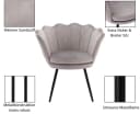 WAHSON OFFICE CHAIRS Loungesessel Grau Weicher Samt Armlehnstuhl Bild 4