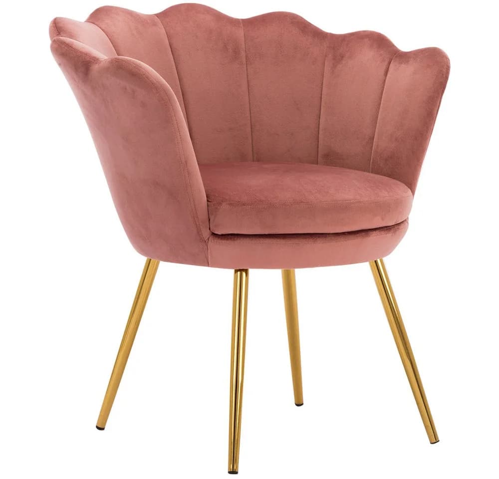 WAHSON OFFICE CHAIRS Loungesessel Rosa Weicher Samt Armlehnstuhl - Bild 2