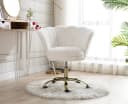 WAHSON OFFICE CHAIRS Loungesessel Bürostuhl Weiß Kunstfell Bild 1